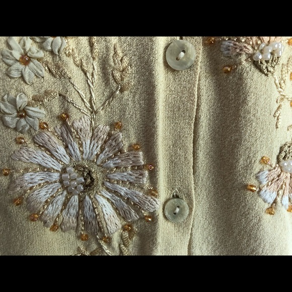 Talbots Yellow Dressy Button Cardigan Sweater - Picture 8 of 16